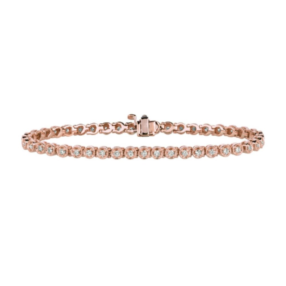 1.40 Carat Natural Diamond Bezel Tennis Bracelet